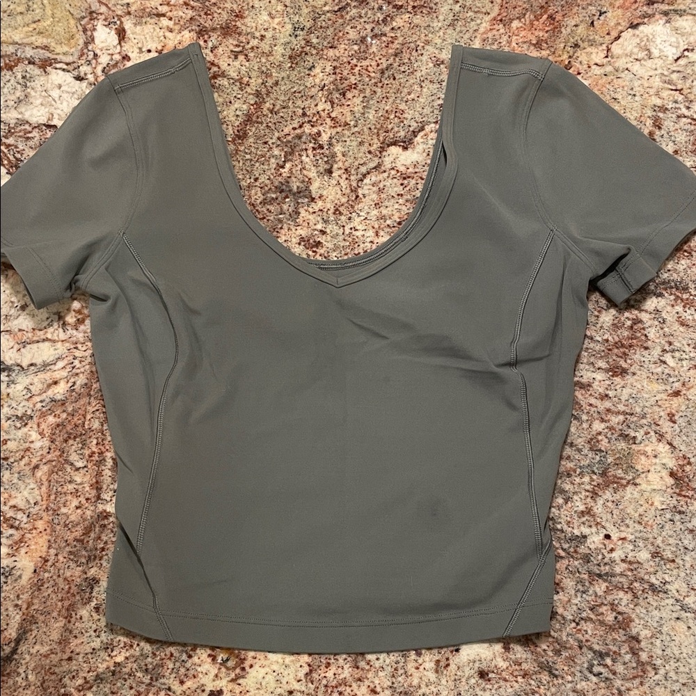Lululemon Align Crop Shirt Grey Sage Size 4